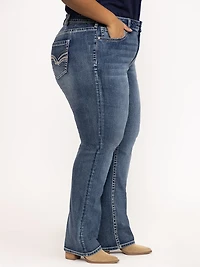 Women's Plus Medium Wash Straight Leg Jeans