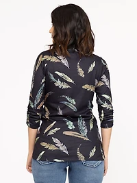 Women's Feather Side Button Top