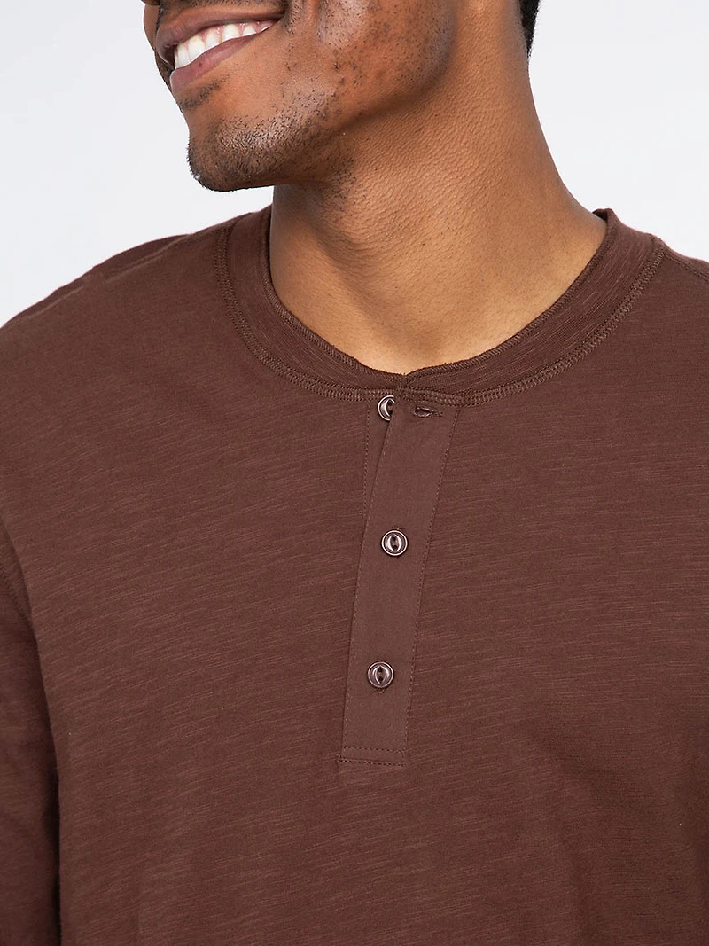 Men's Washed Henley Tee