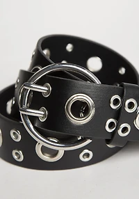 Women's Black Grommet Belt