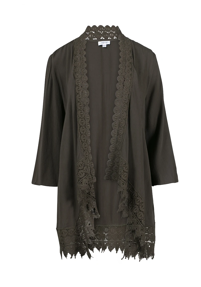 Women's Crochet Trim Cardigan