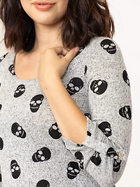 Women's Skull Roll Sleeve Top