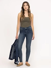 Women's Medium Wash 2 Tone Stitch Skinny Jeans