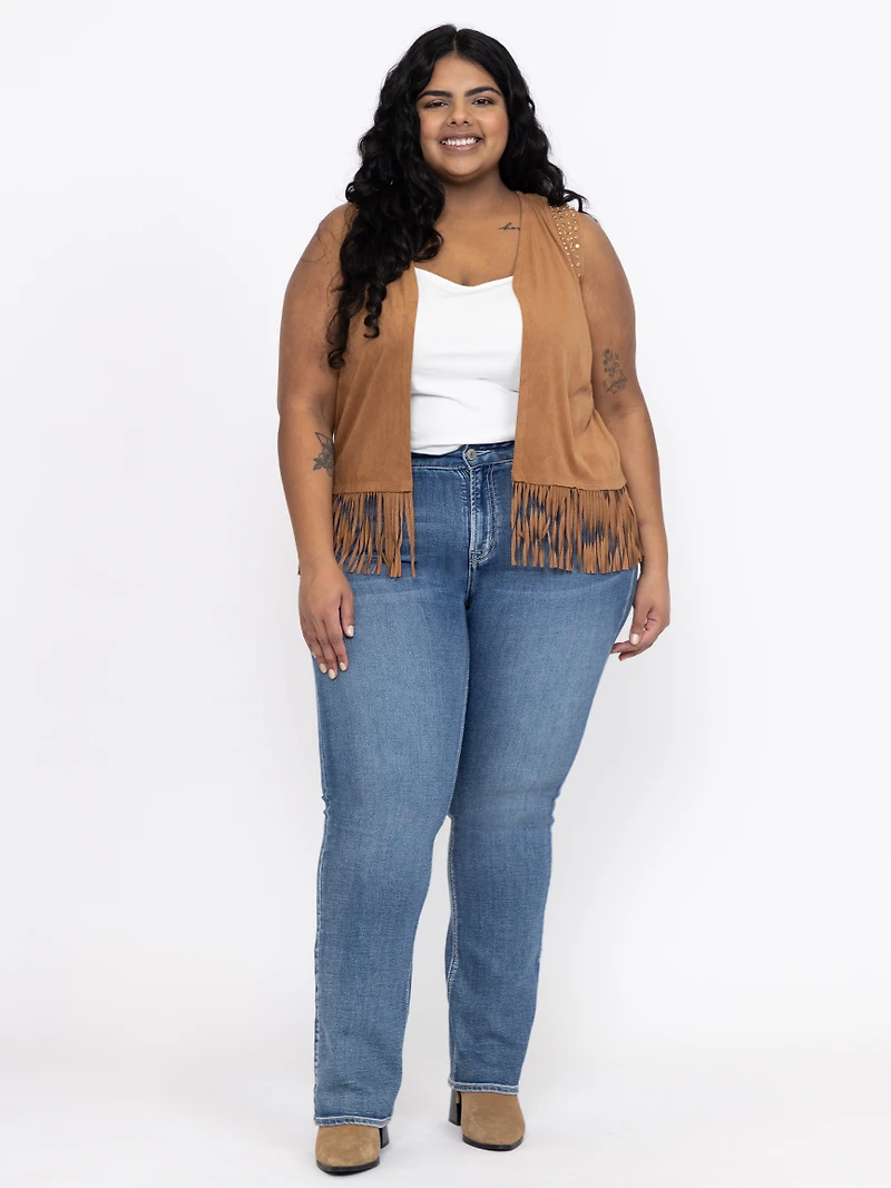 Women's Studded Fringe Vest