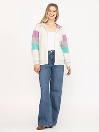 Women's Colour Block Zip Hoodie
