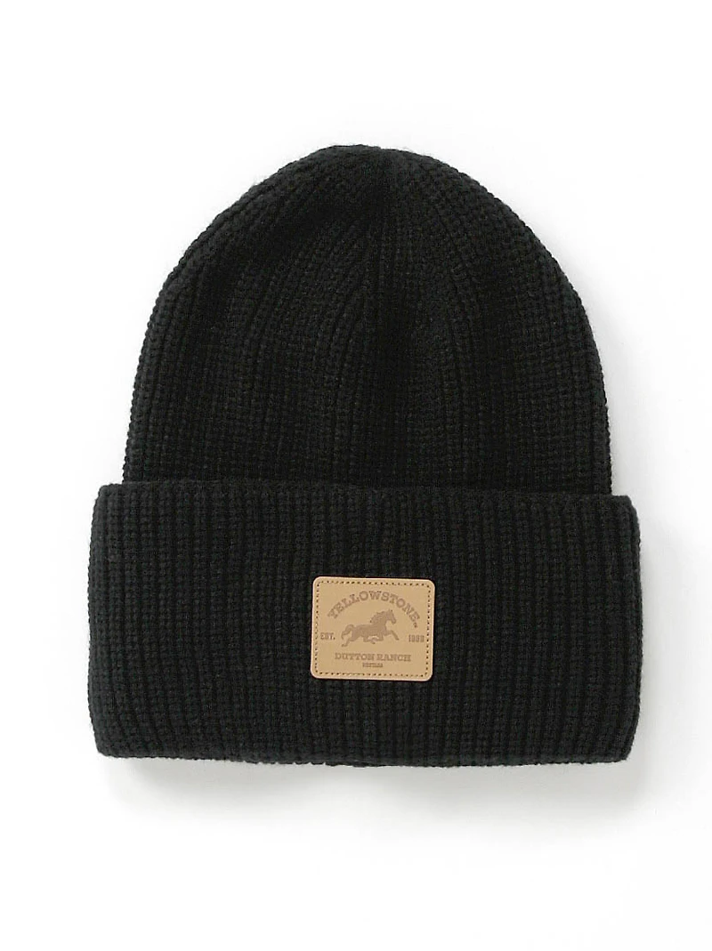 Yellowstone Rib Knit Patch Beanie