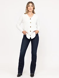 Women's Dark Wash Embellished Baby Boot Jeans