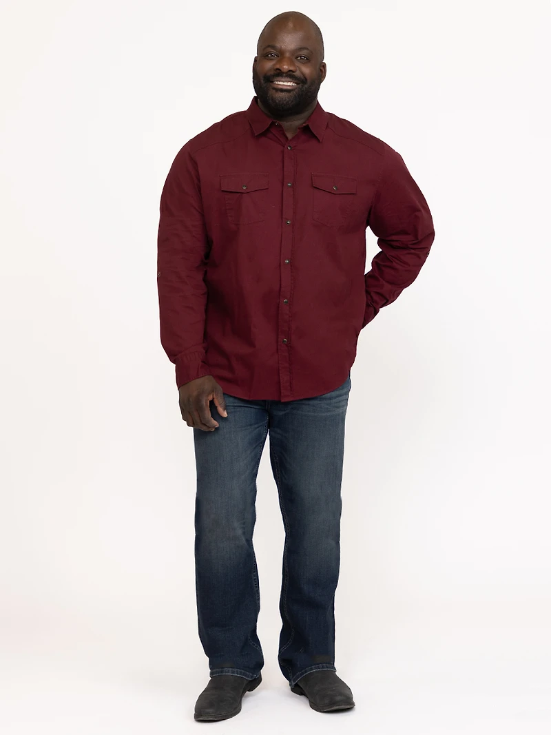 Men's Solid Washed Shirt