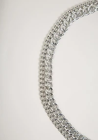 Women's Double Chain Silver Belt