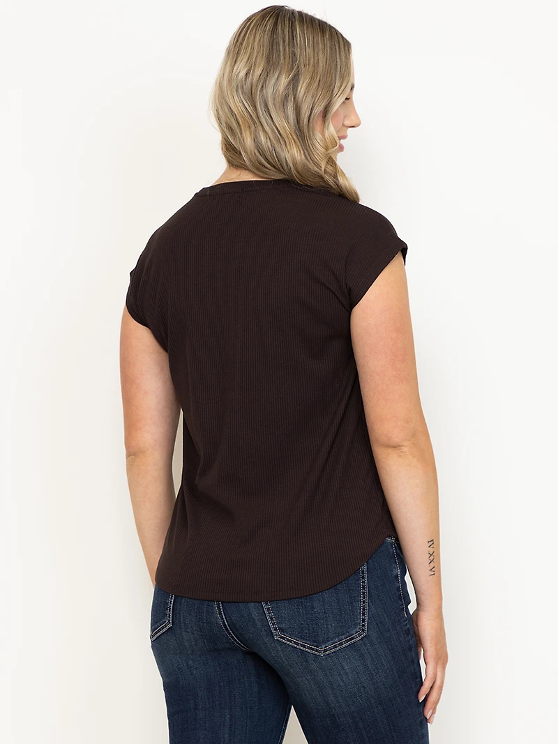 Women's Ribbed Cap Sleeve Tee