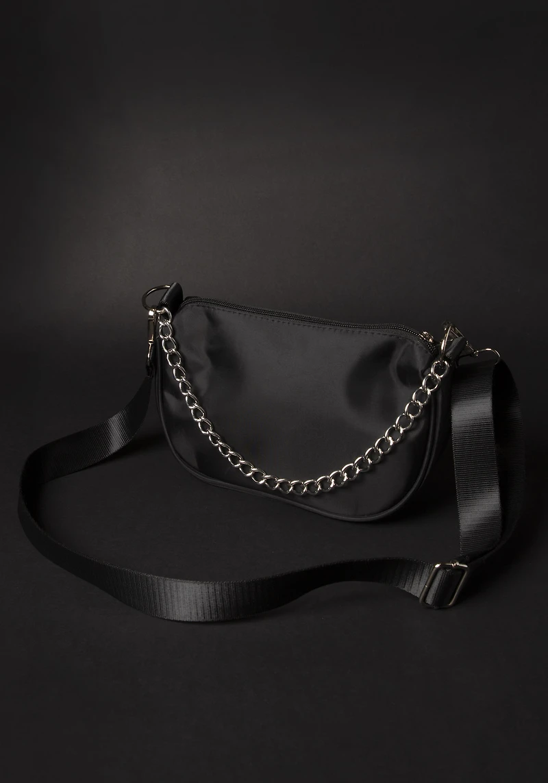 Women's Chain Nylon Crossbody Bag