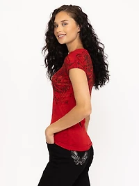 Women's Cross Burnout Tee