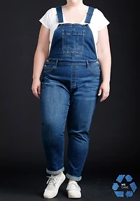 Women's Slouchy Cuffed Overall Jeans