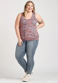 Women's Floral Side Ruched Tank