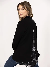 Women's Floral Chiffon Back Blazer