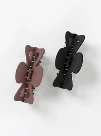 Round Claw Clip Black and Burgundy