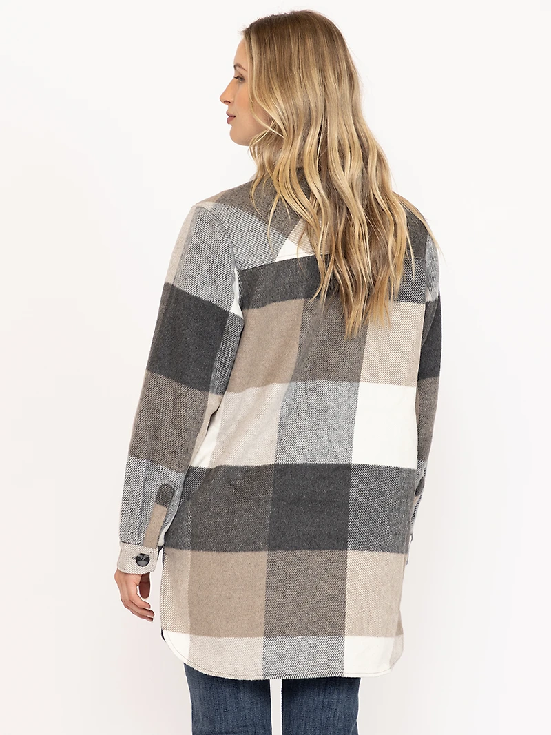 Women's Plaid Button Front Shacket