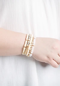 Beaded Disc Stretch Bracelet 5 Pk