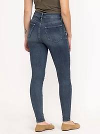 Women's Medium Wash 2 Tone Stitch Skinny Jeans