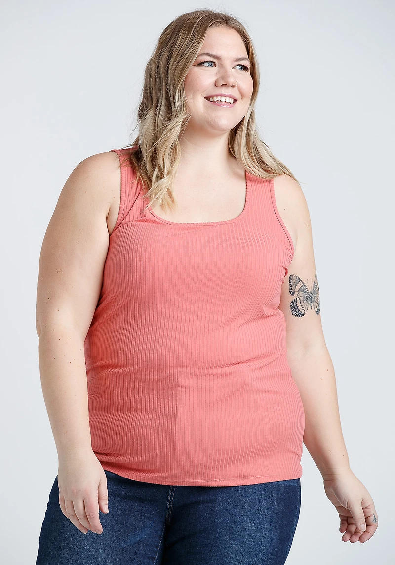 Women's Ribbed Square Neck Tank