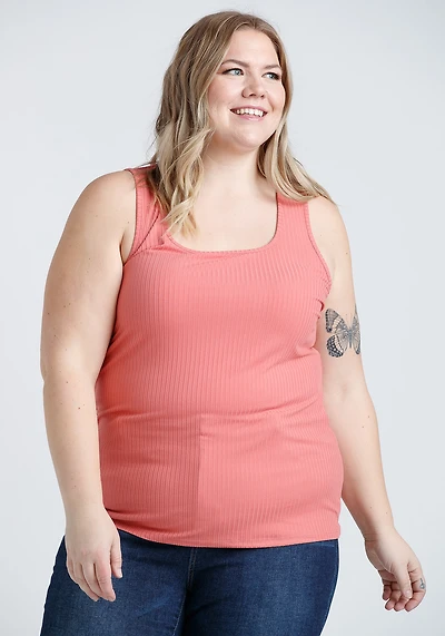 Women's Ribbed Square Neck Tank