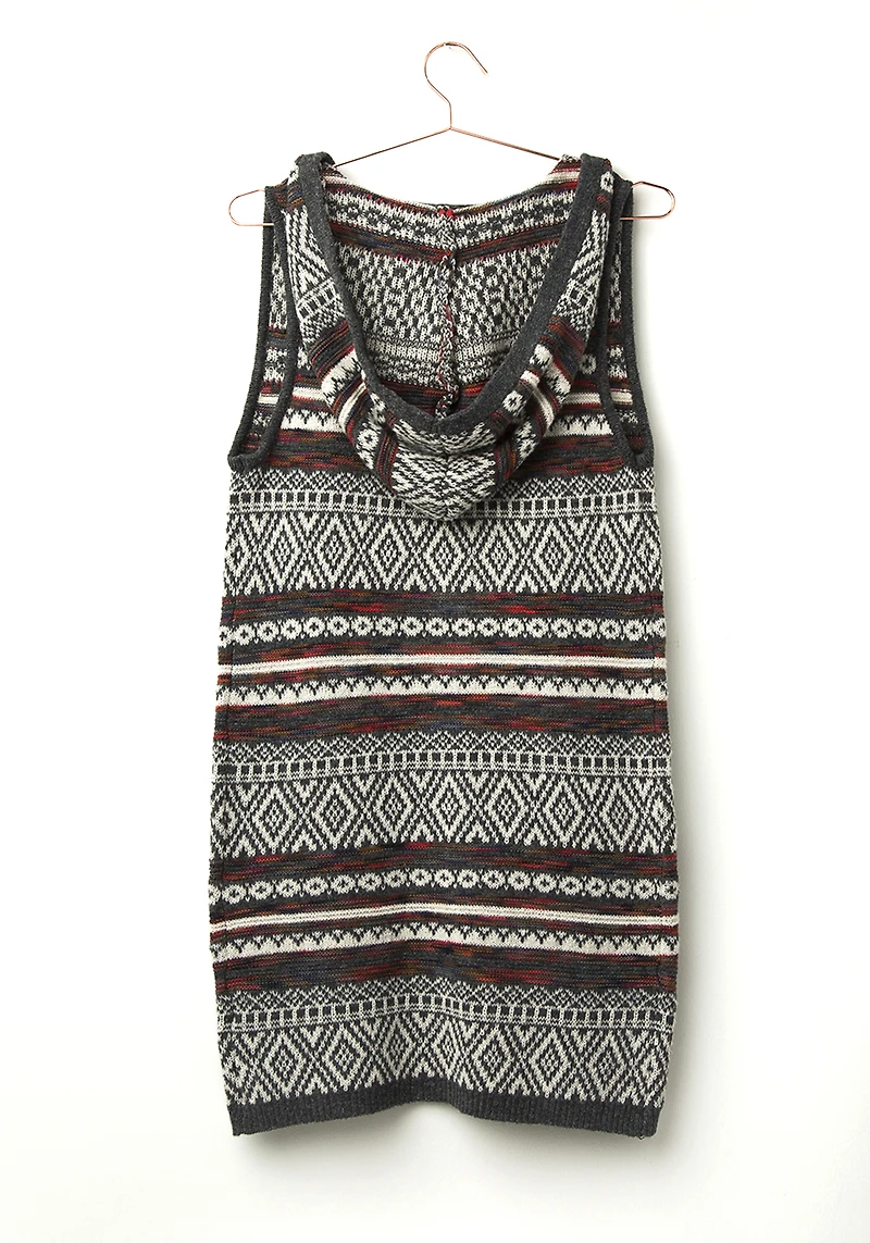 Women's Geometric Hooded Vest