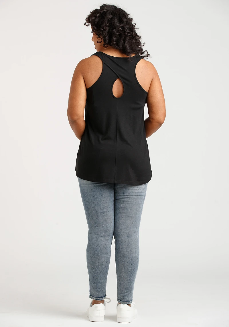 Women's Feather Peace Sign Keyhole Tank