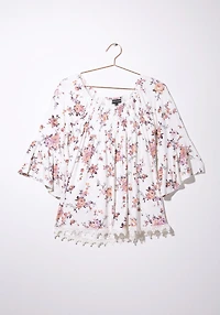 Women's Floral Bell Sleeve Top