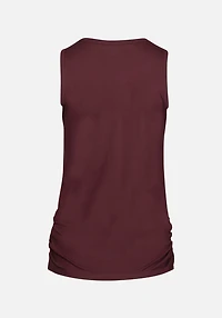 Women's V Neck Side Ruched Tank