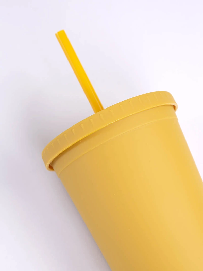 24oz Rubber Coated Mustard Tumbler