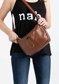 Women's Washed PU Slouch Cross Body Bag