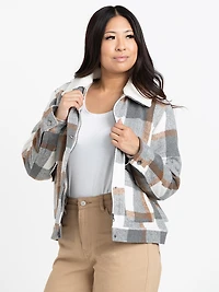 Women's Cropped Plaid Shacket