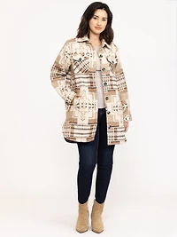 Women's Geometric Button Front Shacket