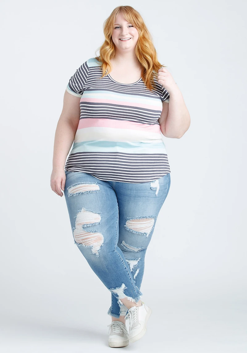 Women's Stripe Scoop Neck Tee