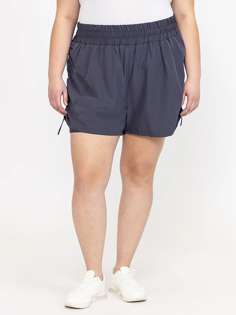 Women's Ruched Hybrid 2-in-1 Shorts