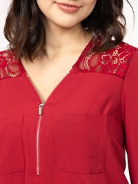 Women's Half Zip Blouse