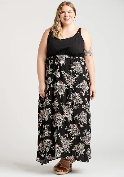 Women's Colour Block Maxi Dress