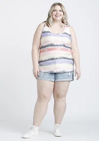 Watercolor Stripe Scoop Neck Tank