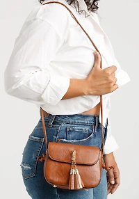 PU Saddle Bag with Tassles