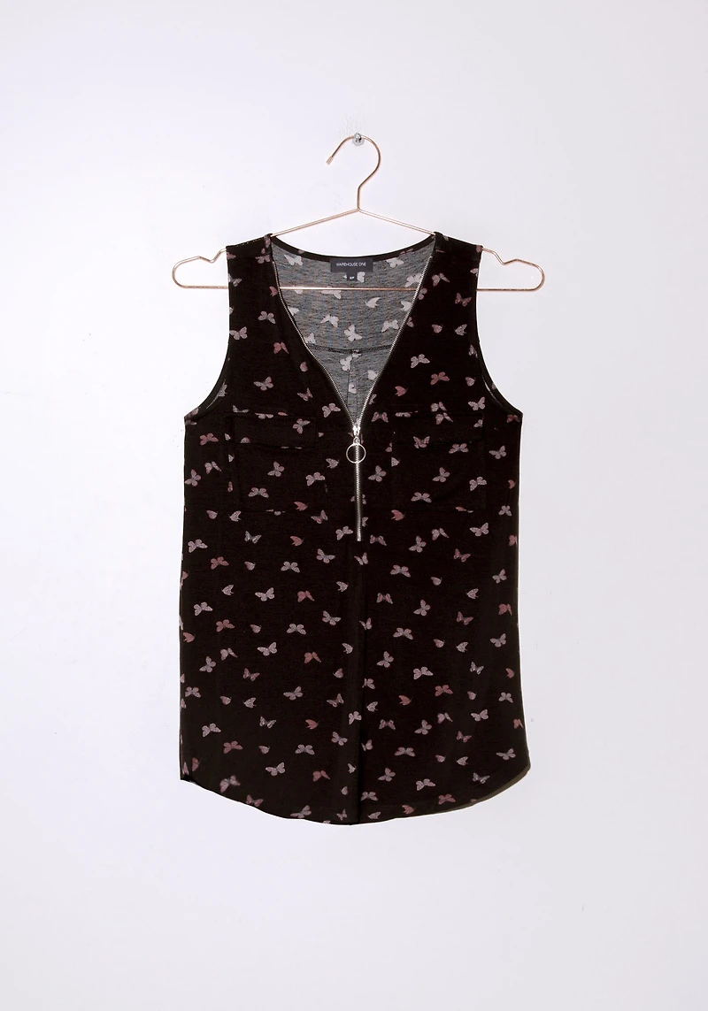 Women's Butterfly Half Zip Tank