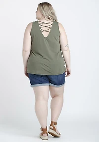 Women's Peace Sign Cage Back Tank