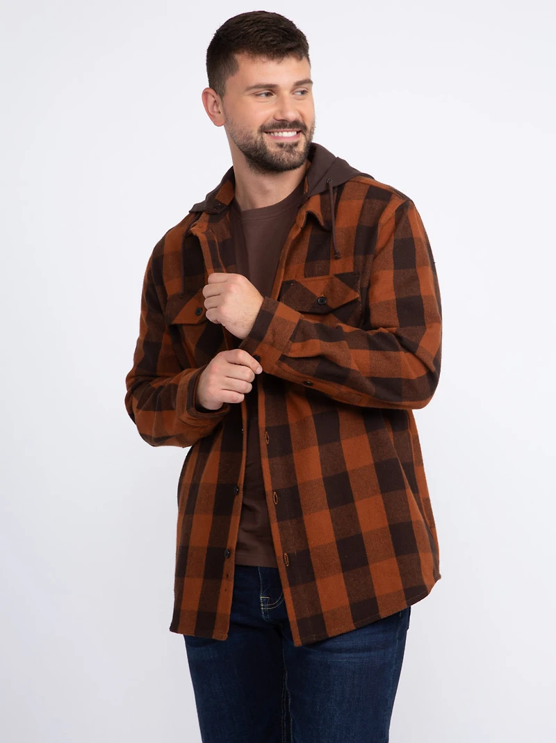 Men's Hooded Flannel Shirt
