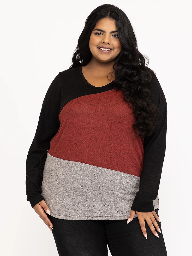 Women's Angled Colour Block Top