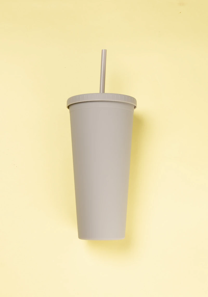 Grey Rubber Coated Tumbler