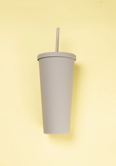 Grey Rubber Coated Tumbler