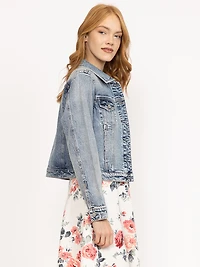 Women's Light Wash Fitted Denim Jacket