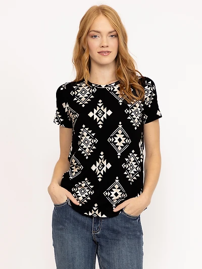 Women's Geometric Crew Neck Tee