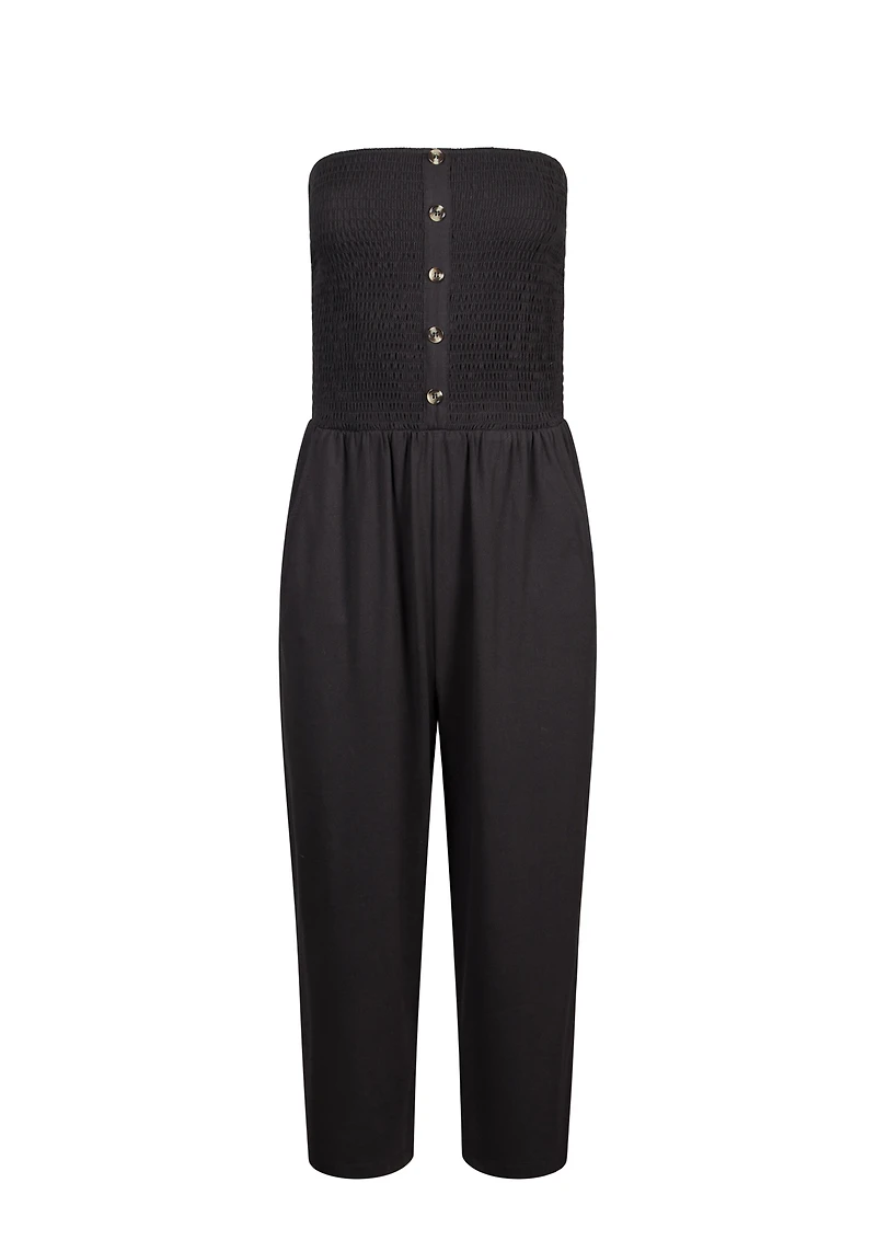 Women's Strapless Smocked Jumpsuit