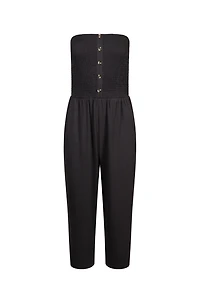 Women's Strapless Smocked Jumpsuit