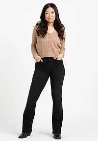 Women's Cropped Button Front Cardigan